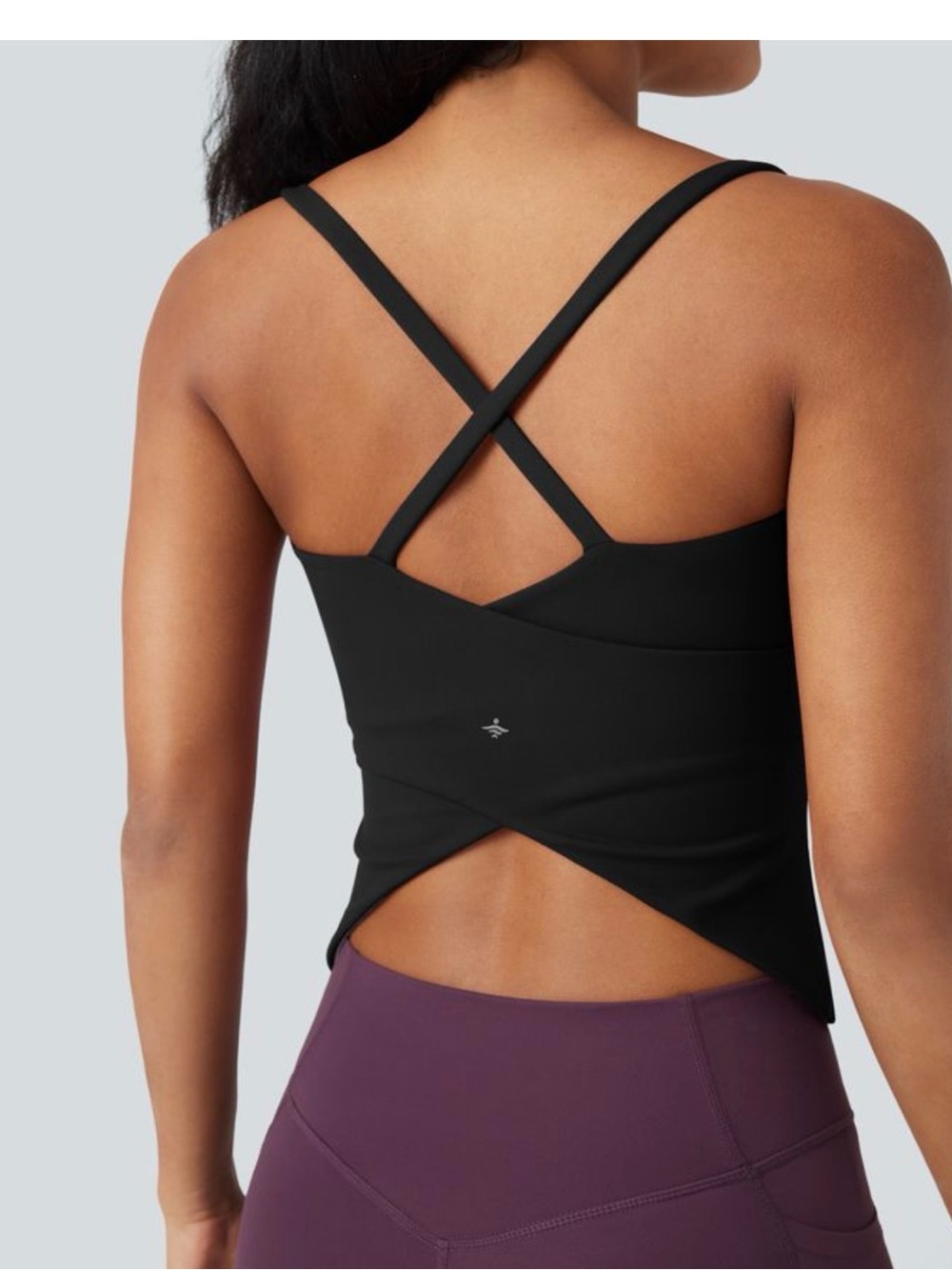 HALARA Black Crisscross Sports Tank Top